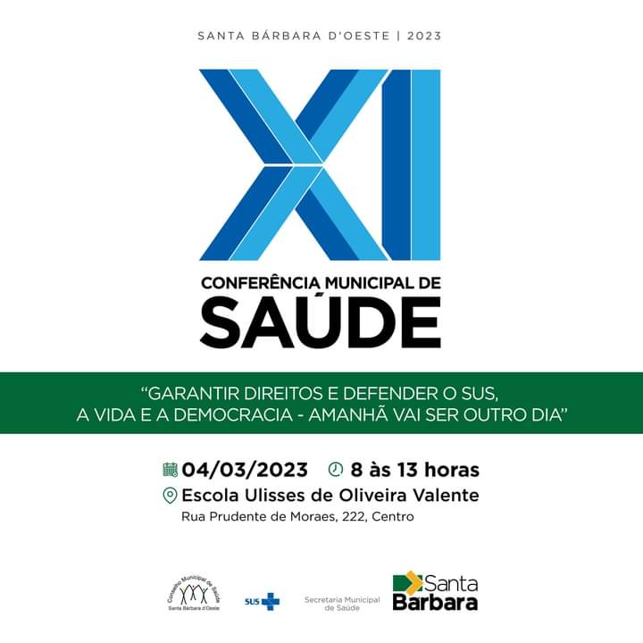 ​11ª Conferência Municipal de Saúde acontece dia 4 de março em Santa Bárbara