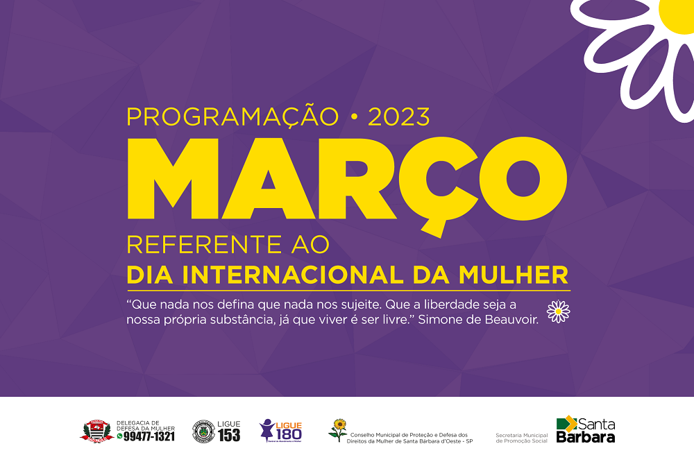 ​Santa Bárbara realiza série de atividades em homenagem ao Dia da Mulher